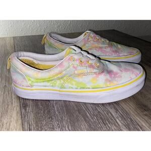 Vans Juniors Youth US Size 4 Elastic Tie Dye Canvas Cyber Yellow Sneaker Shoes